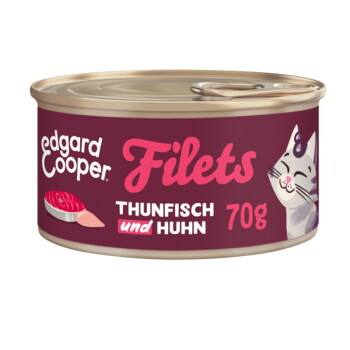 Offizielles Produktfoto: Edgard & Cooper Nassfutter Katze Adult Filets Thunfisch und Huhn