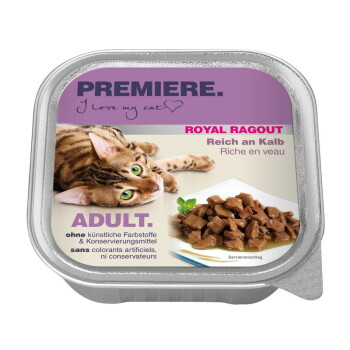 Offizielles Produktfoto: PREMIERE Royal Ragout Nassfutter Katze Adult Kalb