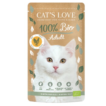 Offizielles Produktfoto: CAT'S LOVE Bio Nassfutter Katze Adult in Gelee Huhn