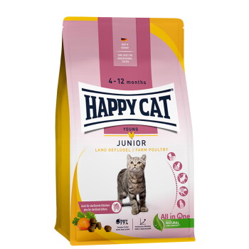 Offizielles Produktfoto: HAPPY CAT Young Trockenfutter Katze Junior, Land-Geflügel