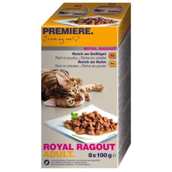 Offizielles Produktfoto: PREMIERE Royal Ragout Nassfutter Katze Adult Multipack