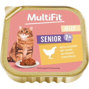 Offizielles Produktfoto: MultiFit Nassfutter Katze Senior, in Gelee, Huhn