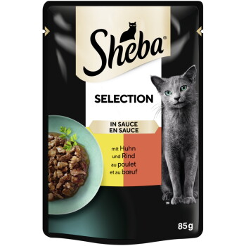 Offizielles Produktfoto: Sheba Selection in Sauce mit Huhn und Rind