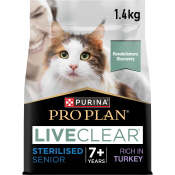 Offizielles Produktfoto: PRO PLAN Liveclear Sterilised Senior 7+ Truthahn