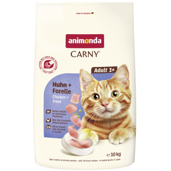 Offizielles Produktfoto: animonda Carny Trockenfutter Katze Adult Huhn und Forelle