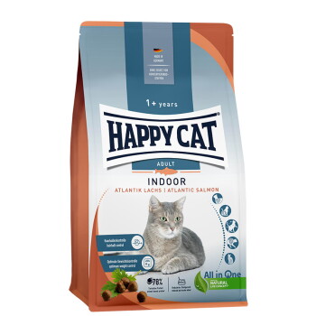 Offizielles Produktfoto: HAPPY CAT Trockenfutter Katze Adult, Indoor, Atlantik-Lachs