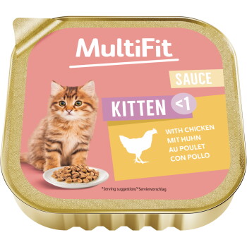 Offizielles Produktfoto: MultiFit Nassfutter Katze Junior, in Sauce, Huhn