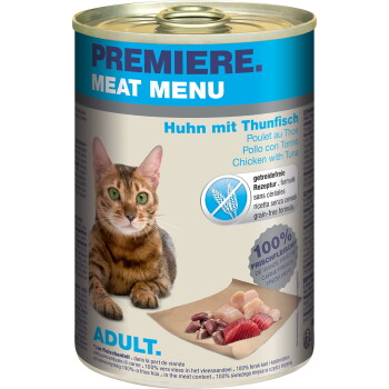 Offizielles Produktfoto: PREMIERE Meat Menu Nassfutter Katze Adult Thunfisch und Huhn