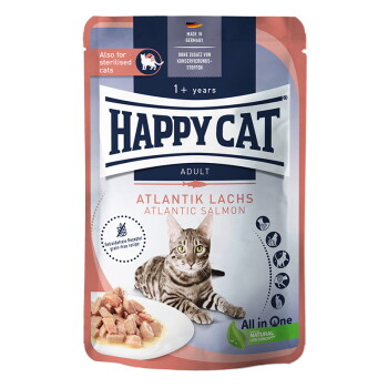 Offizielles Produktfoto: HAPPY CAT Culinary Nassfutter Katze Adult, Atlantik Lachs, Meat in Sauce