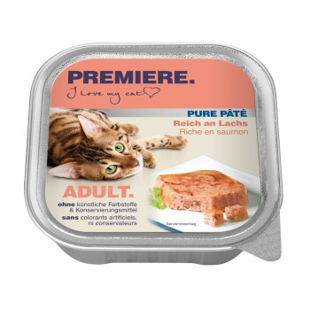 Offizielles Produktfoto: PREMIERE Pure Paté Nassfutter Katze Adult Lachs
