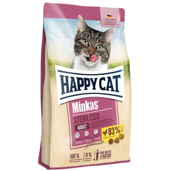 Offizielles Produktfoto: HAPPY CAT Minkas Trockenfutter Katze Adult, Sterilised, Geflügel