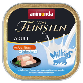 Offizielles Produktfoto: animonda Vom Feinsten Nassfutter Katze, Adult, mit Milchkern mit Geflügel und Sahnekern