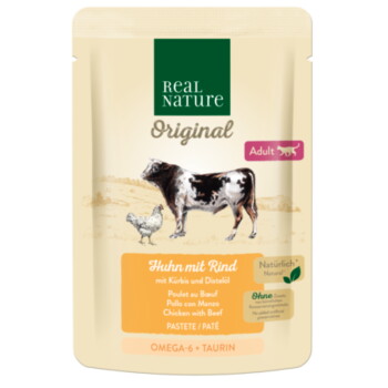 Offizielles Produktfoto: REAL NATURE Original Nassfutter Katze, Adult, Huhn mit Rind