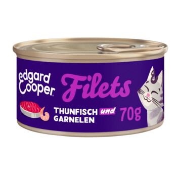 Offizielles Produktfoto: Edgard & Cooper Nassfutter Katze Adult Filets Thunfisch und Garnelen