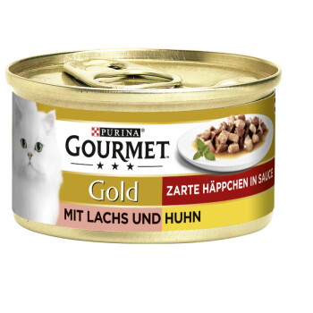 Offizielles Produktfoto: GOURMET Gold Zarte Häppchen Lachs und Huhn