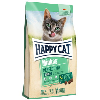 Offizielles Produktfoto: HAPPY CAT Minkas Trockenfutter Katze Adult, Perfect Mix, Geflügel, Fisch & Lamm