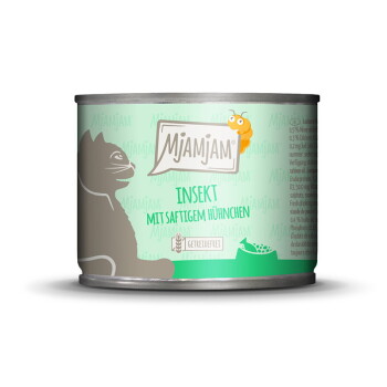 Offizielles Produktfoto: MjAMjAM Nassfutter Katze Adult Insekt mit saftigem Hühnchen