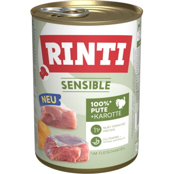 Offizielles Produktfoto: RINTI Sensible Nassfutter Hund, Adult, Dose Pute und Möhre