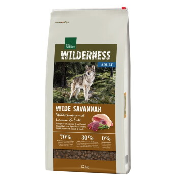 Offizielles Produktfoto: REAL NATURE WILDERNESS Trockenfutter Hund, Adult, Wide Savannah Wildschwein mit Lamm und Ente