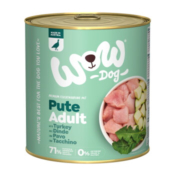 Offizielles Produktfoto: WOW Nassfutter Hund, Adult Pute mit Zucchini