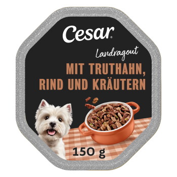 Offizielles Produktfoto: Cesar Landragout Truthahn, Rind und Kräutern