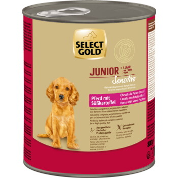 Offizielles Produktfoto: SELECT GOLD Nassfutter Hund Sensitive Junior Pferd mit Süßkartoffel