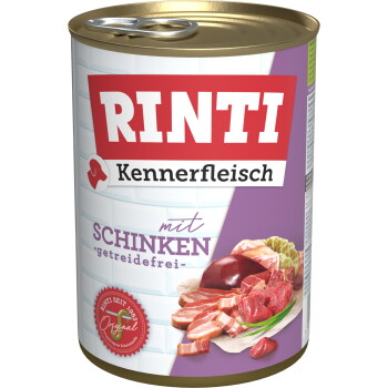 Offizielles Produktfoto: RINTI Kennerfleisch Nassfutter Hund, Adult, Dose, Schinken