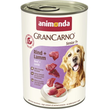Offizielles Produktfoto: animonda GranCarno Original Nassfutter Hund Senior, Rind und Lamm