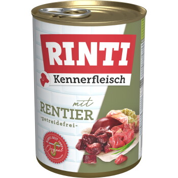 Offizielles Produktfoto: RINTI Kennerfleisch Nassfutter Hund, Adult, Dose, Rentier