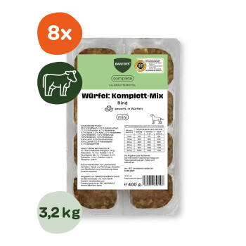 Offizielles Produktfoto: BARFER'S Würfel: Komplett-Mix Rind