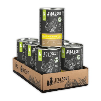 Offizielles Produktfoto: LIEBESGUT Hundefutter Bio-Pute mit Bio-Mangold und Bio-Kartoffel