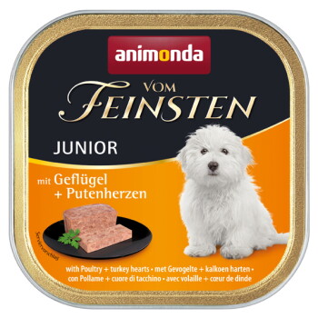 Offizielles Produktfoto: animonda Vom Feinsten Nassfutter Hund, Junior, Geflügel und Putenherzen