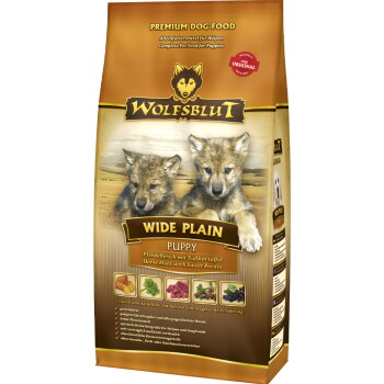 Offizielles Produktfoto: WOLFSBLUT Puppy Wide Plain Pferdefleisch mit Süßkartoffel