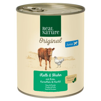 Offizielles Produktfoto: REAL NATURE Nassfutter Hund, Junior, Kalb und Huhn