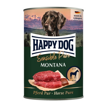 Offizielles Produktfoto: HAPPY DOG Sensible Pure Nassfutter Hund Adult Pferd