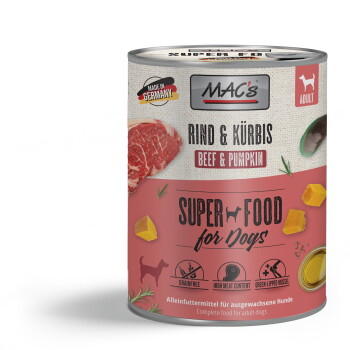 Offizielles Produktfoto: MAC's Nassfutter Hund Adult Rind und Kürbis
