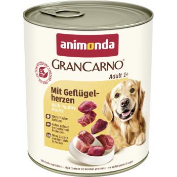 Offizielles Produktfoto: animonda GranCarno Original Nassfutter Hund Adult, Geflügelherzen
