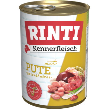 Offizielles Produktfoto: RINTI Kennerfleisch Nassfutter Hund, Adult, Dose, Pute