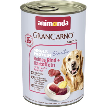 Offizielles Produktfoto: animonda GranCarno Sensitiv Nassfutter Hund Adult, Rind und Kartoffel