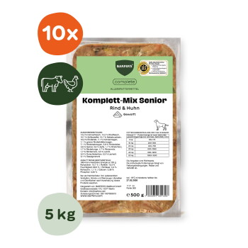 Offizielles Produktfoto: BARFER'S Komplett-Mix Senior Rind & Huhn