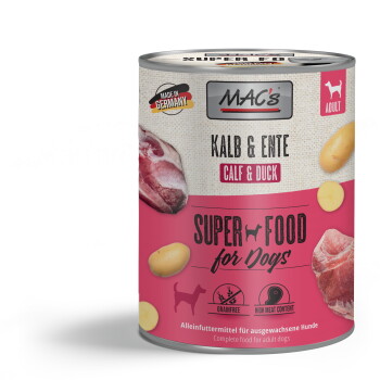 Offizielles Produktfoto: MAC's Nassfutter Hund Adult Kalb und Ente