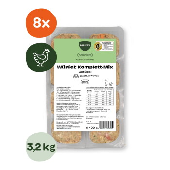 Offizielles Produktfoto: BARFER'S Würfel: Komplett-Mix Geflügel