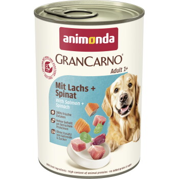 Offizielles Produktfoto: animonda GranCarno Original Nassfutter Hund Adult, Lachs und Spinat