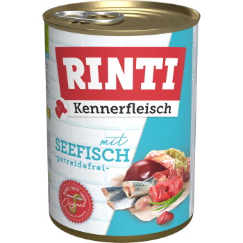 Offizielles Produktfoto: RINTI Kennerfleisch Nassfutter Hund, Adult, Dose, Seefisch