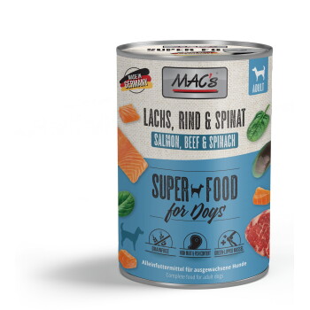 Offizielles Produktfoto: MAC's Nassfutter Hund Adult Lachs und Spinat