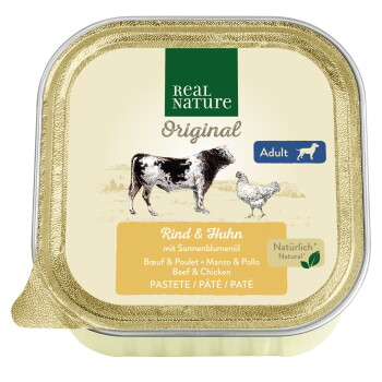 Offizielles Produktfoto: REAL NATURE Nassfutter Hund, Adult, Huhn und Rind