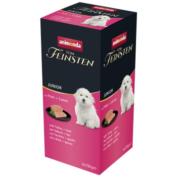 Offizielles Produktfoto: animonda Vom Feinsten Nassfutter Hund, Junior, Sortenrein Pute und Lamm