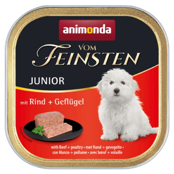 Offizielles Produktfoto: animonda Vom Feinsten Nassfutter Hund, Junior, Rind und Geflügel