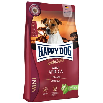 Offizielles Produktfoto: HAPPY DOG Sensible Trockenfutter Hund Adult, Mini Africa