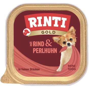 Offizielles Produktfoto: RINTI Gold Mini Rind und Perlhuhn
